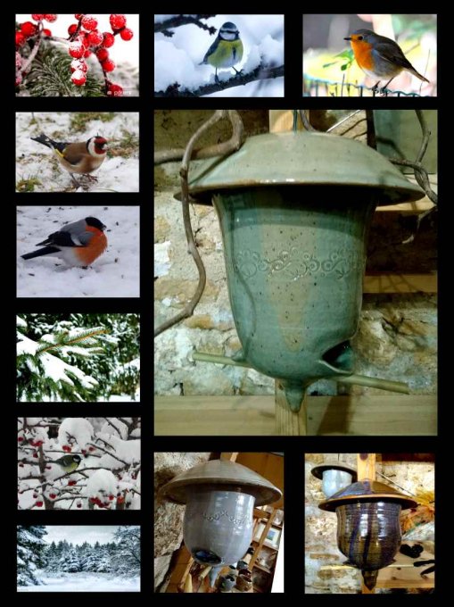 Mangeoire Oiseaux - Petit modèle - Couleur bleue