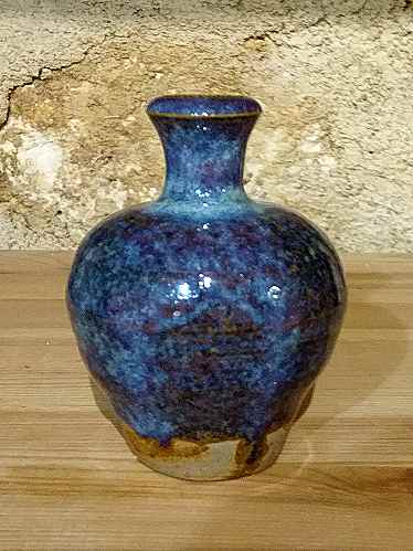Vase soliflore bleu  - pièce unique