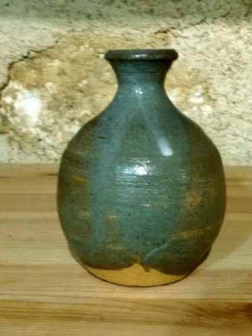 Vase soliflore couleur céladon mâte. Pièce unique 